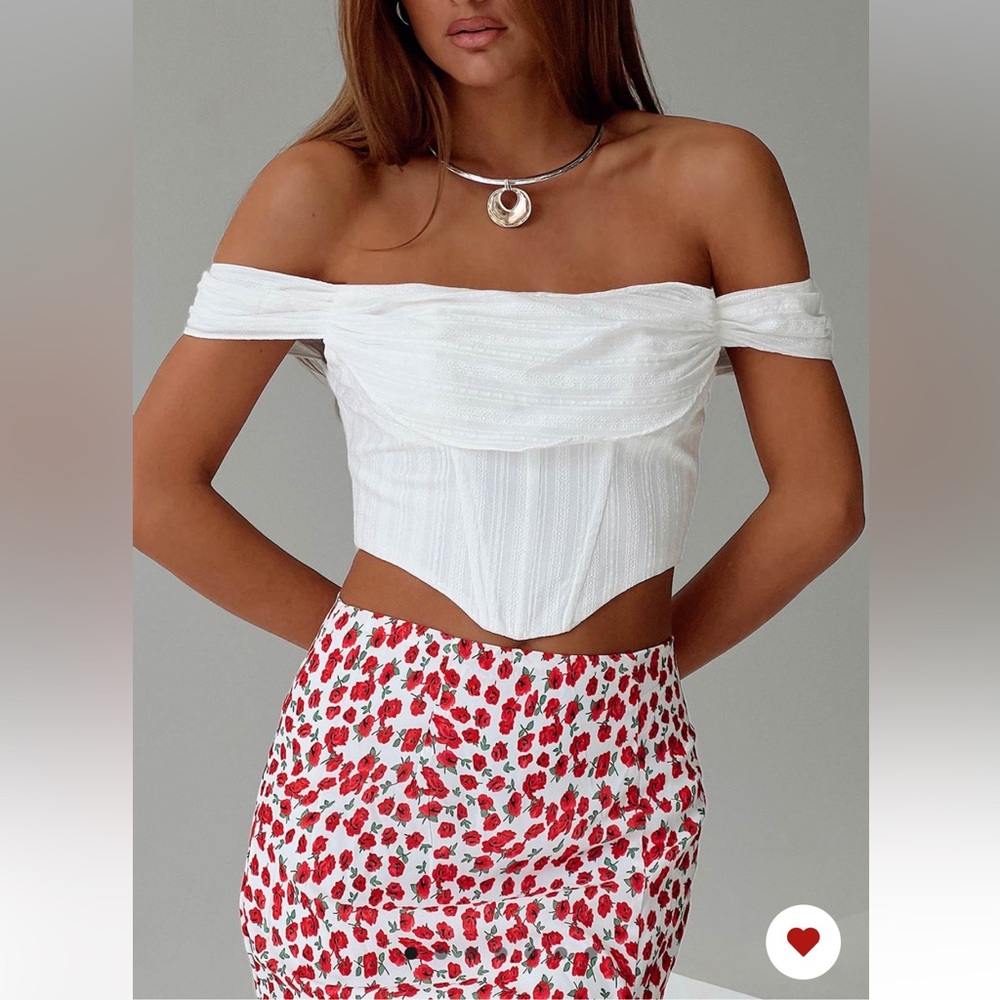 NWT bows and bells top white